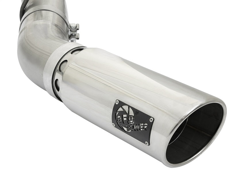 aFe LARGE BORE HD 5in 409-SS DPF-Back Exhaust w/Polished Tip 2017 GM Duramax V8-6.6L (td) L5P aFe DPF Back AXOPROS