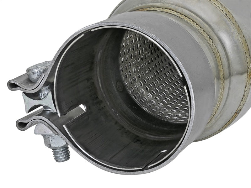 aFe MACH Force-Xp 304 Stainless Steel Resonator 2.5in Inlet/Outlet x 4in Dia x 15in Body x 19in L aFe X Pipes  AXOPROS