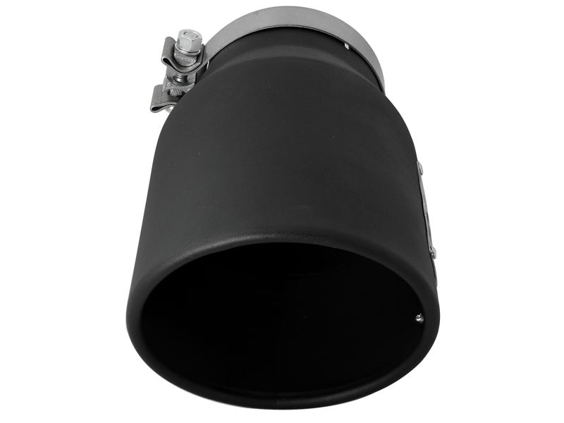 aFe MACHForce XP 5in 304 Stainless Steel Exhaust Tip 5 In x 7 Out x 12L in Bolt On Right - Black aFe Catback AXOPROS