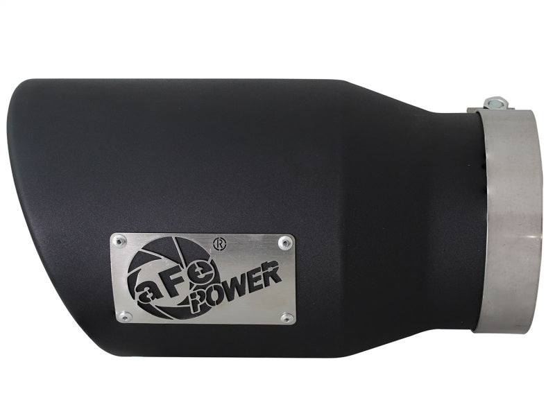 aFe MACHForce XP 5in 304 Stainless Steel Exhaust Tip 5 In x 7 Out x 12L in Bolt On Right - Black aFe Catback AXOPROS