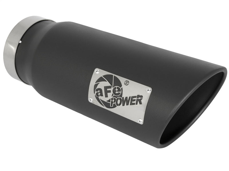 aFe Power MACH Force-Xp 5in In x 6in Out x 15in L Bolt-On 409 SS Exhaust Tip - Black aFe Catback AXOPROS
