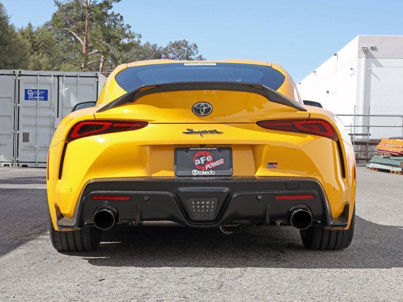 aFe POWER Takeda 2021 Toyota Supra 2.0L (t) 2.5in-3in 304 SS CB Exhaust w/ Blue Tips aFe Catback AXOPROS