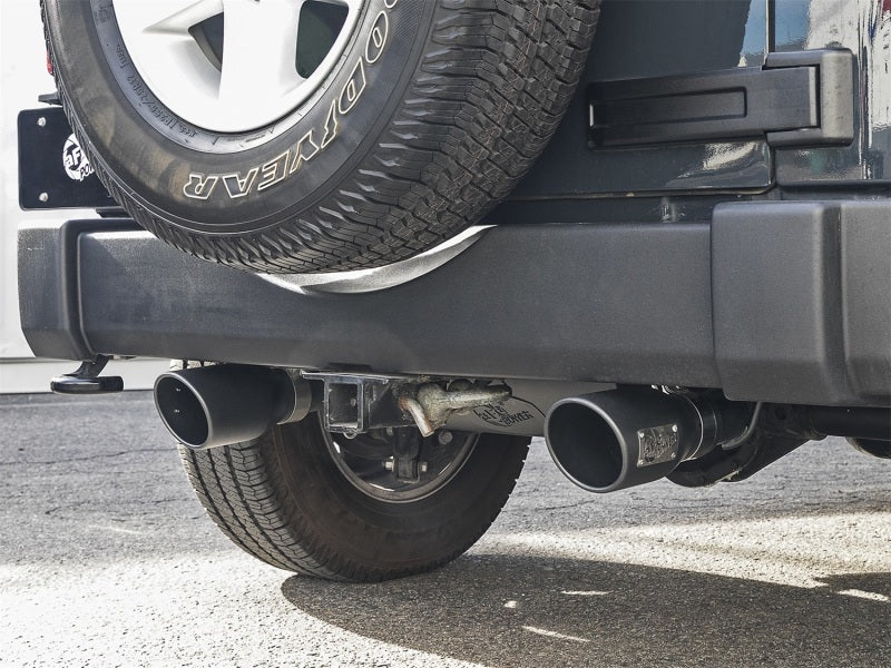 aFe Rebel Series 2.5in 409 SS Axle-Back Exhaust w/ Black Tips 2007+ Jeep Wrangler (JK) V6 3.6L/3.8L aFe Axle Back AXOPROS