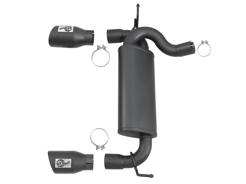 aFe Rebel Series 2.5in 409 SS Axle-Back Exhaust w/ Black Tips 2007+ Jeep Wrangler (JK) V6 3.6L/3.8L aFe Axle Back AXOPROS
