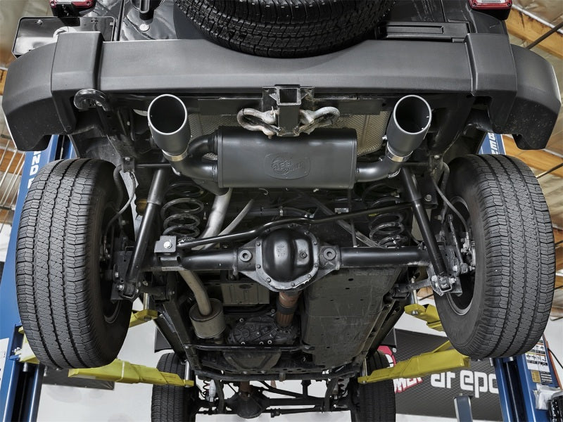 aFe Rebel Series 2.5in 409 SS Axle-Back Exhaust w/ Black Tips 2007+ Jeep Wrangler (JK) V6 3.6L/3.8L aFe Axle Back AXOPROS