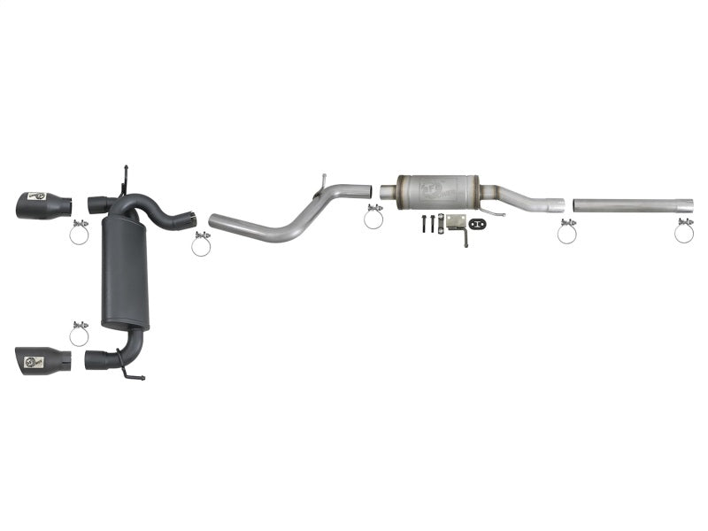 aFe Rebel Series 2.5in 409 SS Cat-Back Exhaust w/ Black Tips 2007+ Jeep Wrangler (JK) V6 3.6L/3.8L aFe Catback AXOPROS