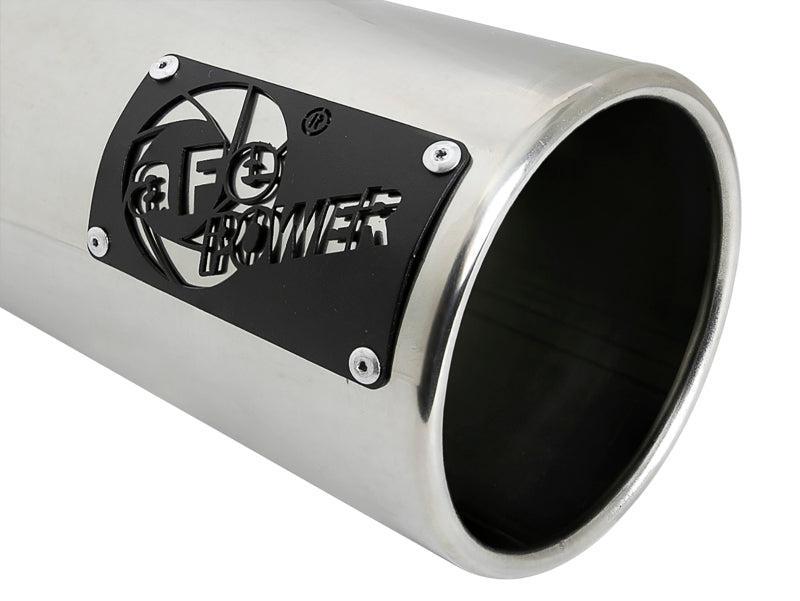 aFe SATURN 4S 4in SS Intercooled Exhaust Tip - Polished 4in In x 5in Out x 12in L Bolt-On aFe Tips AXOPROS