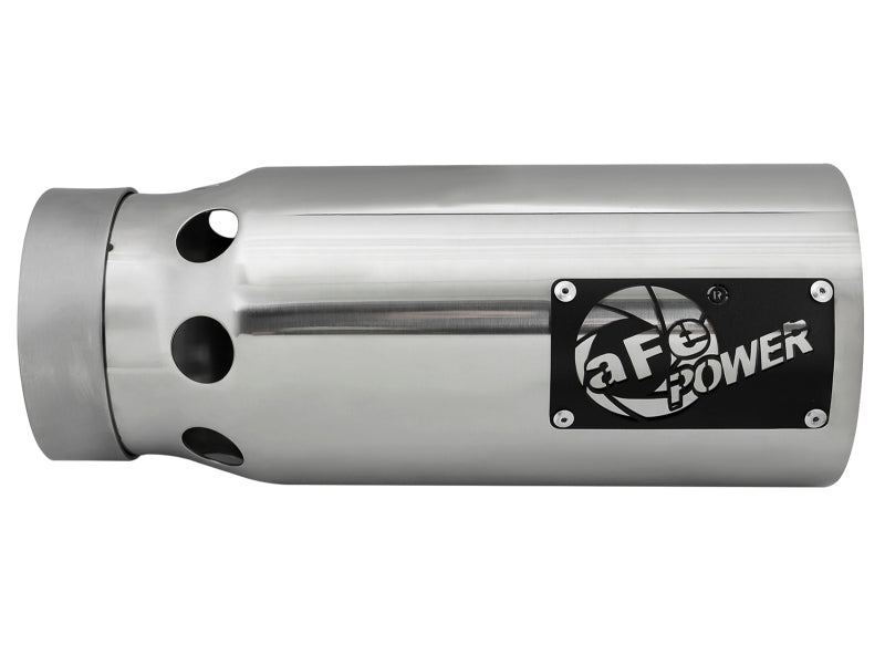 aFe SATURN 4S 4in SS Intercooled Exhaust Tip - Polished 4in In x 5in Out x 12in L Bolt-On aFe Tips  AXOPROS