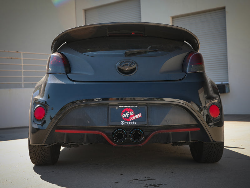aFe Takeda 13-17 Hyundai Veloster L4-1.6L 2-1/2in 304 SS Axle-Back Exhaust w/ Blue Flame Tips aFe Axle Back AXOPROS