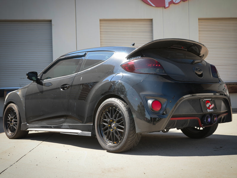 aFe Takeda 13-17 Hyundai Veloster L4-1.6L 2-1/2in 304 SS Axle-Back Exhaust w/ Blue Flame Tips aFe Axle Back AXOPROS