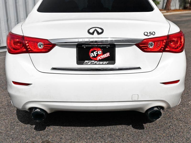 aFe Takeda 2.5in 304 SS Cat-Back Exhaust System w/ Black Tips 16-18 Infiniti Q50 V6-3.0L (tt) aFe Catback AXOPROS