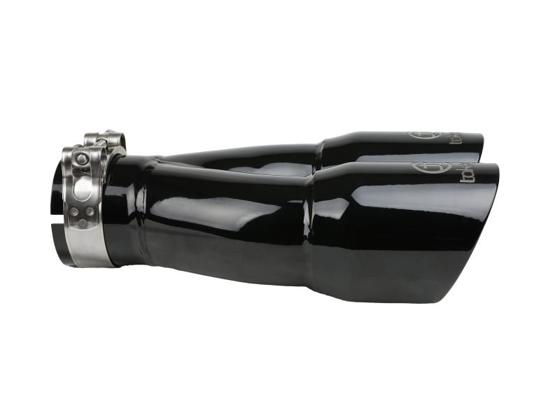 aFe Takeda 2.5in 304 Stainless Steel Clamp-on Exhaust Tip 2.5in Inlet 3in Dual Outlet - Black aFe Tips  AXOPROS