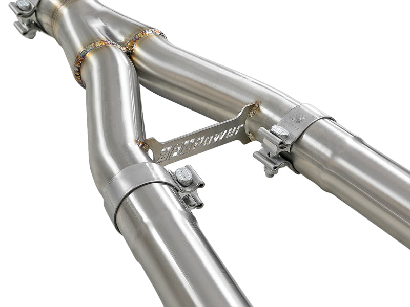 aFe Takeda 2.5in to 3in 304 SS Y-Pipe Exhaust System 16-18 Infiniti Q50/Q60 V6-3.0L (tt) aFe X Pipes  AXOPROS