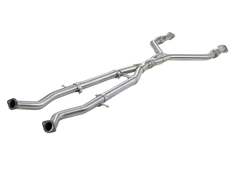 aFe Takeda 2.5in to 3in 304 SS Y-Pipe Exhaust System 16-18 Infiniti Q50/Q60 V6-3.0L (tt) aFe X Pipes  AXOPROS