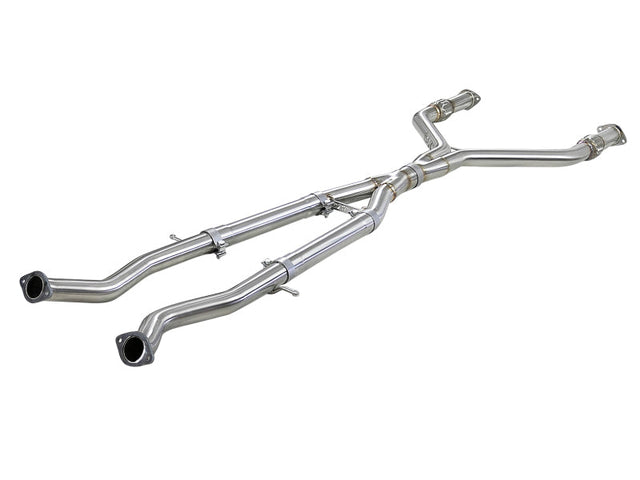 aFe Takeda 2.5in to 3in 304 SS Y-Pipe Exhaust System 16-18 Infiniti Q50/Q60 V6-3.0L (tt) aFe X Pipes  AXOPROS