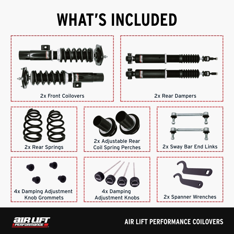 Air Lift Performance 15-20 Audi A3 / 15-24 VW GTI Coilover Kit Air Lift Coilovers AXOPROS