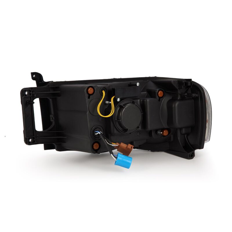 AlphaRex 02-05 Dodge Ram 1500 LUXX LED Proj Headlights Plank Style Black w/Activ Light/Seq Signal AlphaRex Headlights AXOPROS