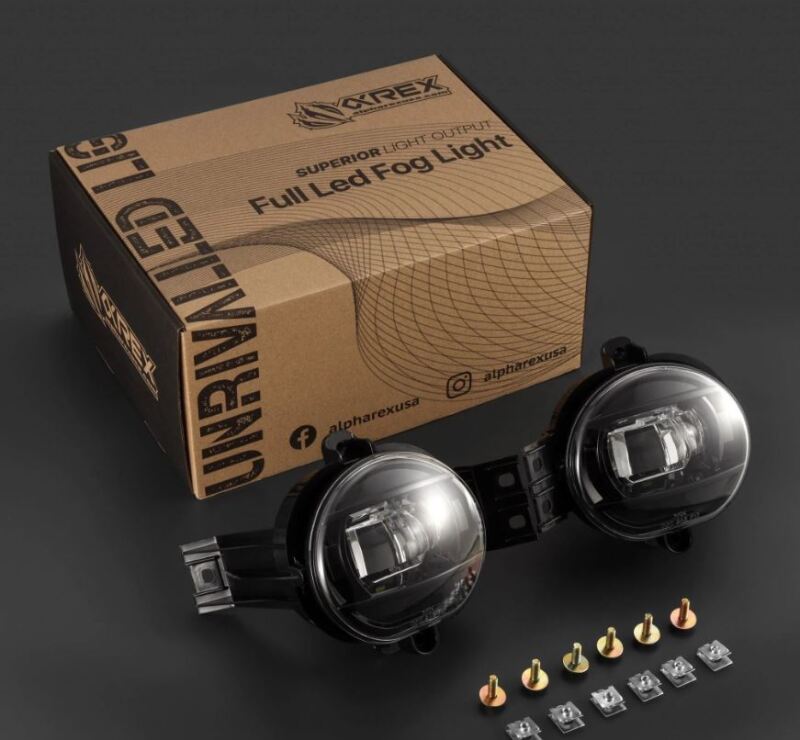 AlphaRex 02-08 Dodge Ram 1500/03-09 Ram 2500/3500 DoubleTap Dual Color LED Proj Fog Lights - Wt/Ambr AlphaRex Fog Lights AXOPROS