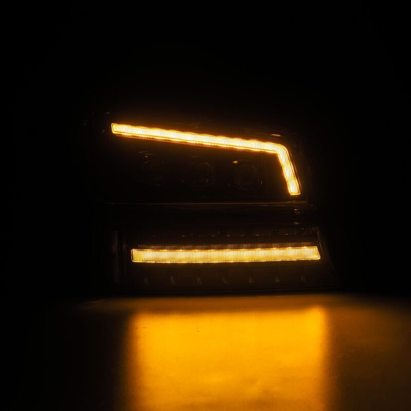 AlphaRex 03-06 Chevy Silverado 1500/2500HD/3500HD/Avalanche Alpha-Black NOVA LED Proj Headlights AlphaRex Headlights AXOPROS