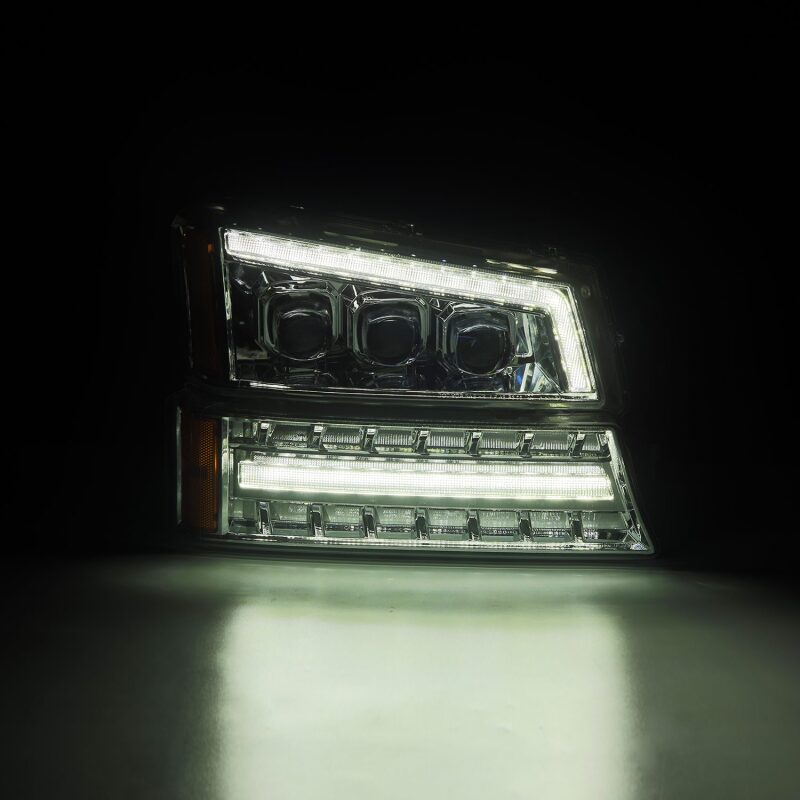 AlphaRex 03-06 Chevy Silverado 1500/2500HD/3500HD/Avalanche Chrome NOVA LED Proj Headlights AlphaRex Headlights AXOPROS