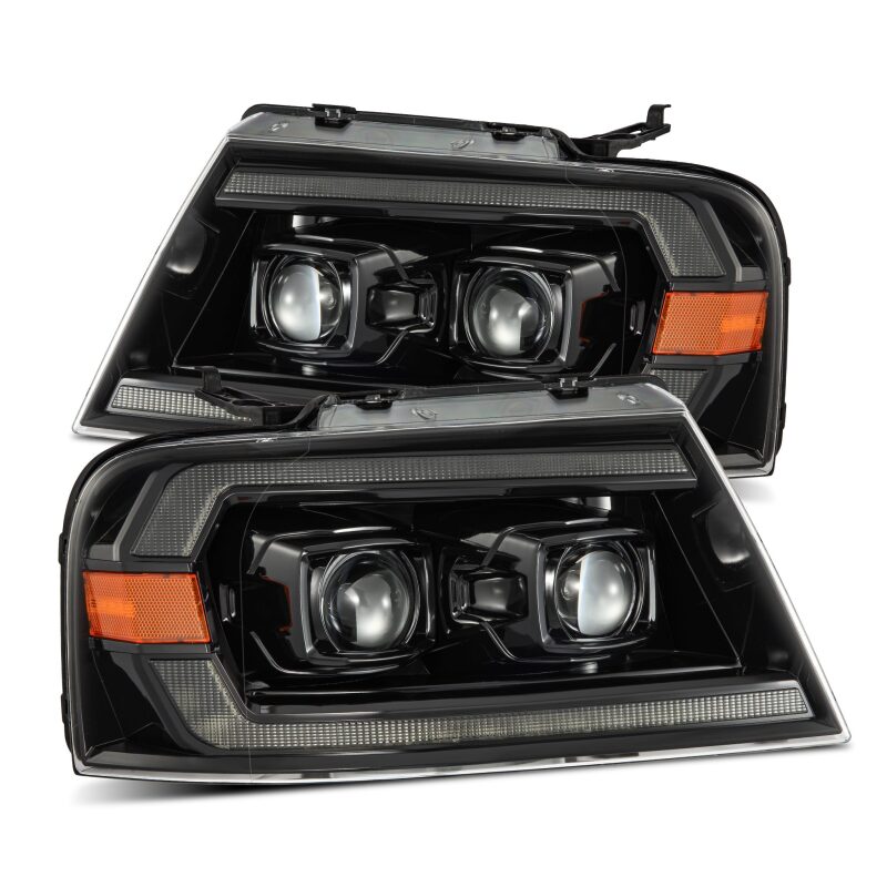AlphaRex 04-08 Ford F150 PRO-Series Projector Headlights Chrome w/ Sequential Signal and DRL AlphaRex Headlights AXOPROS