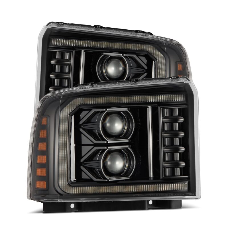 AlphaRex 05-07 Ford Super Duty/Excursion LUXX-Series LED Projector Headlights - Alpha-Black AlphaRex Headlights AXOPROS