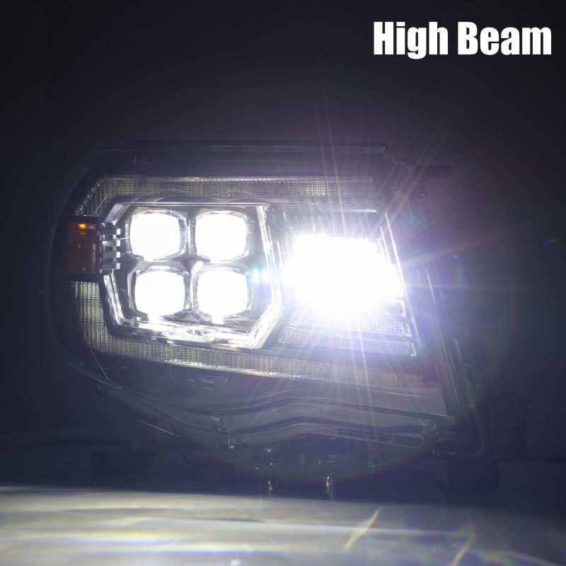 AlphaRex 05-11 Toyota Tacoma NOVA LED Projector Headlights Plank Style Black w/Activation Light/DRL AlphaRex Headlights AXOPROS