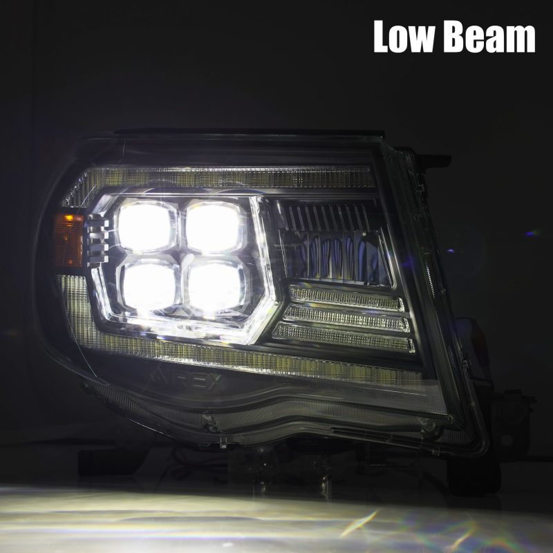 AlphaRex 05-11 Toyota Tacoma NOVA LED Projector Headlights Plank Style Black w/Activation Light/DRL AlphaRex Headlights AXOPROS