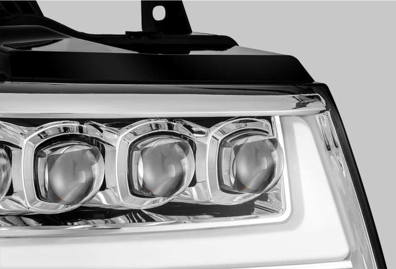 AlphaRex 07-13 Chevy Avalanche NOVA LED Proj Headlights Plank Style Design Chrome w/Activ Light/DRL AlphaRex Headlights AXOPROS
