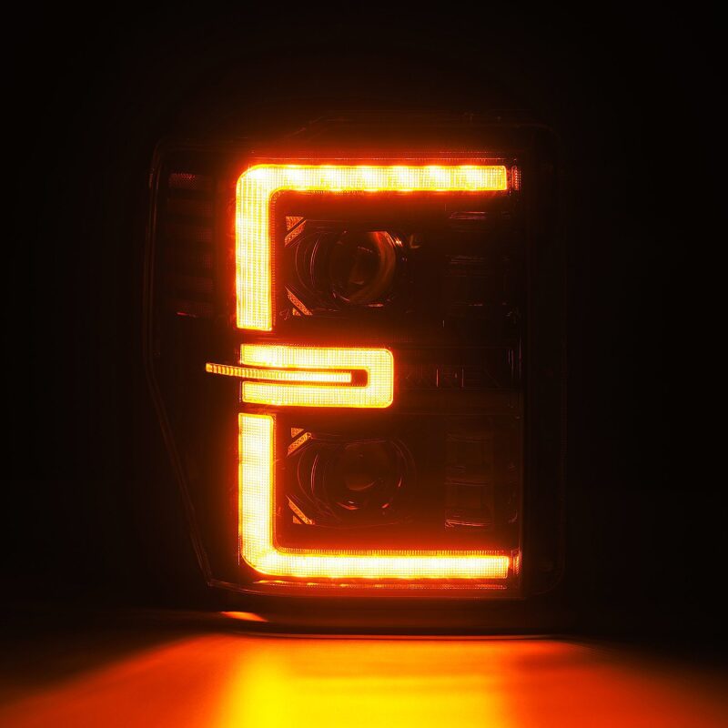 AlphaRex 08-10 Ford F250-550 LUXX-Series LED Projector Headlights Alpha-Blk w/Activ Light/Seq Signal AlphaRex Headlights AXOPROS