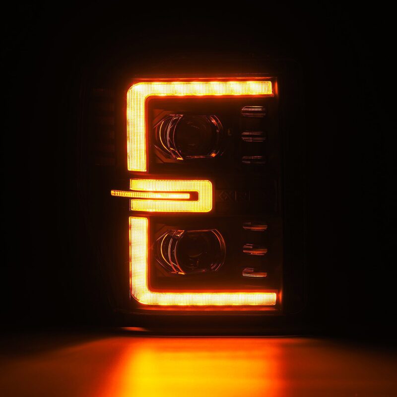 AlphaRex 08-10 Ford F250-550 LUXX-Series LED Projector Headlights Black w/Activ Light/Seq Signal AlphaRex Headlights AXOPROS