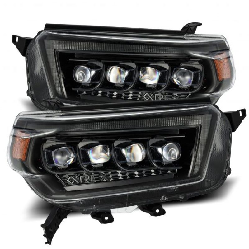 AlphaRex 10-13 Toyota 4Runner NOVA LED Proj Headlights Plank Style Alpha Black w/Seq Signal/DRL AlphaRex Headlights AXOPROS