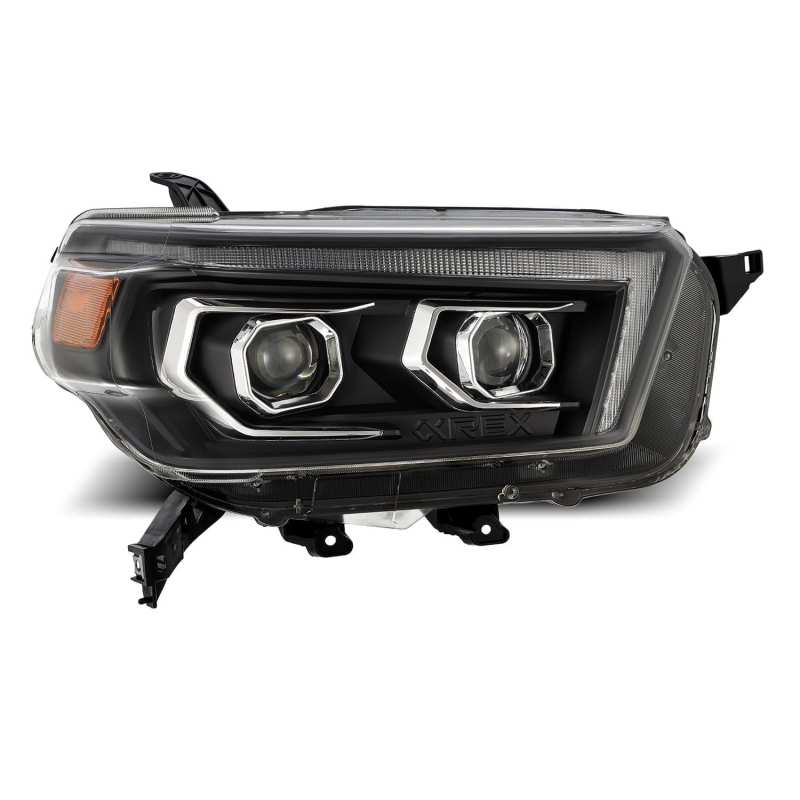 AlphaRex 10-13 Toyota 4Runner PRO-Series Projector Headlights Plank Style Black w/Seq Signal/DRL AlphaRex Headlights AXOPROS