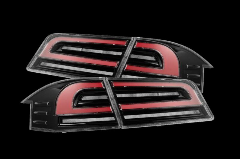 AlphaRex 12-21 Tesla Model S LUXX-Series LED Tail Lights - Black/Red AlphaRex Tail Lights AXOPROS