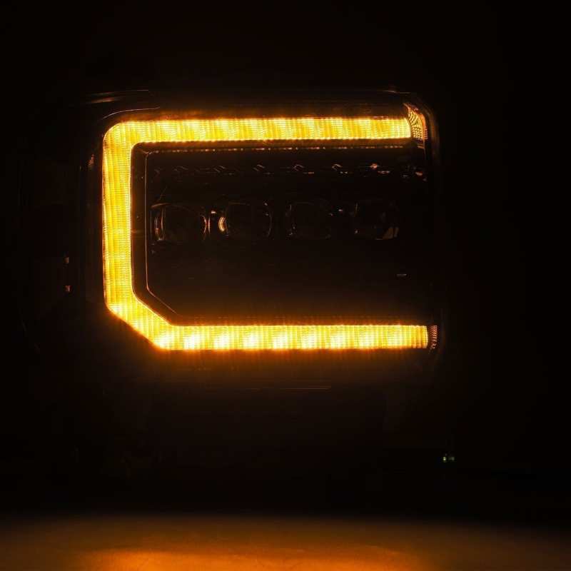 AlphaRex 14-18 GMC Sierra NOVA LED Proj Headlights Plnk Style Alpha Blk w/Activ Light/Seq Signal/DRL AlphaRex Headlights AXOPROS