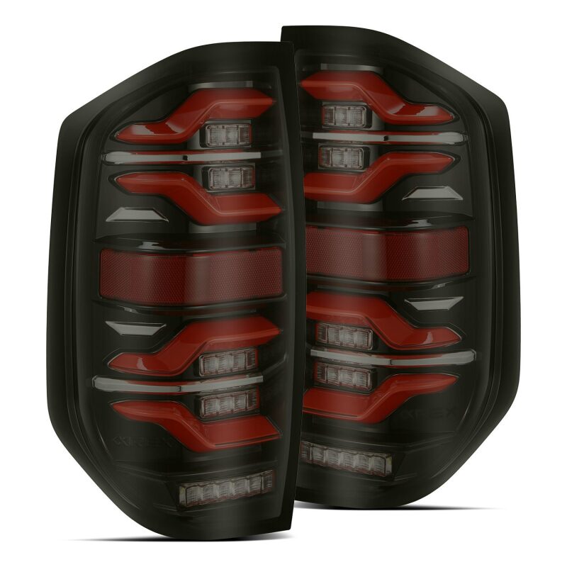 AlphaRex 14-21 Toyota Tundra LUXX LED Taillights Black/Red w/Activ Light/Seq Signal AlphaRex Tail Lights AXOPROS