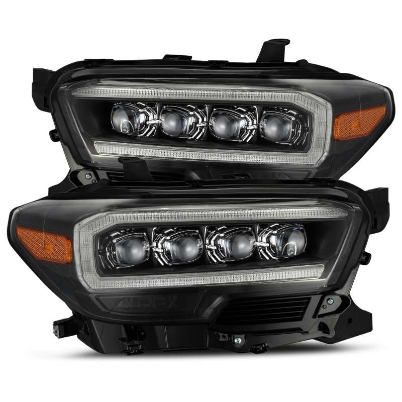 AlphaRex 16-20 Toyota Tacoma NOVA LED Projector Headlights Plank Style Black w/Activation Light AlphaRex Headlights AXOPROS