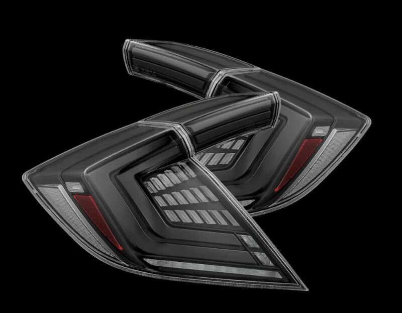 AlphaRex 16-21 Honda Civic Hatchback/ Type-R FK8 Nova-Series LED Tail Lights (Pair) - Alpha Black AlphaRex Tail Lights AXOPROS