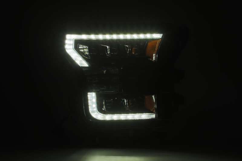 AlphaRex 17-20 Ford Raptor NOVA LED Proj Headlights Plank Style Alpha Black w/Activ Light/Seq Signal AlphaRex Headlights AXOPROS