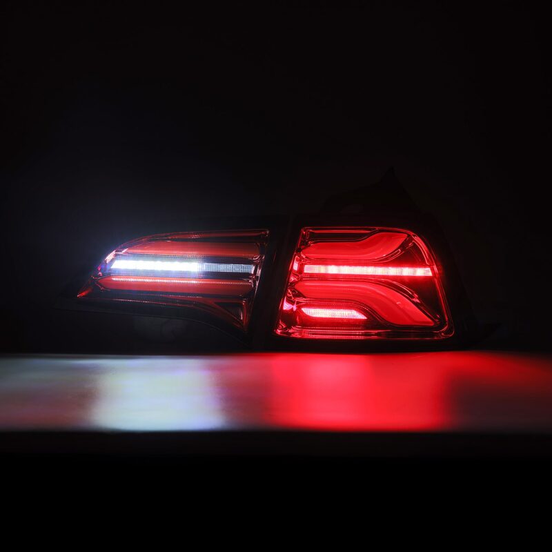 AlphaRex 17-22 Tesla Model 3 PRO-Series LED Tail Lights Red Smoke w/Seq Sig AlphaRex Tail Lights AXOPROS