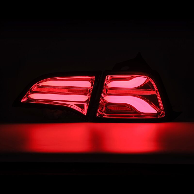AlphaRex 17-22 Tesla Model 3 PRO-Series LED Tail Lights Red Smoke w/Seq Sig AlphaRex Tail Lights AXOPROS