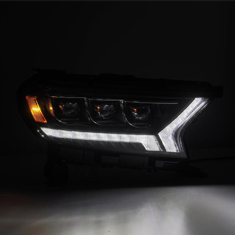 AlphaRex 19-21 Ford Ranger NOVA LED Proj Headlight Plnk Style Alpha Blk w/Activ Light/Seq Signal/DRL AlphaRex Headlights AXOPROS