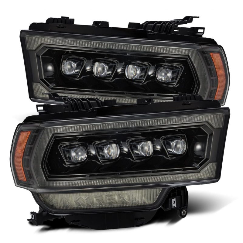 AlphaRex 19-21 Ram 2500 NOVA LED Proj Headlights Plank Style Alpha Blk w/Activ Light/Seq Signal/DRL AlphaRex Headlights AXOPROS
