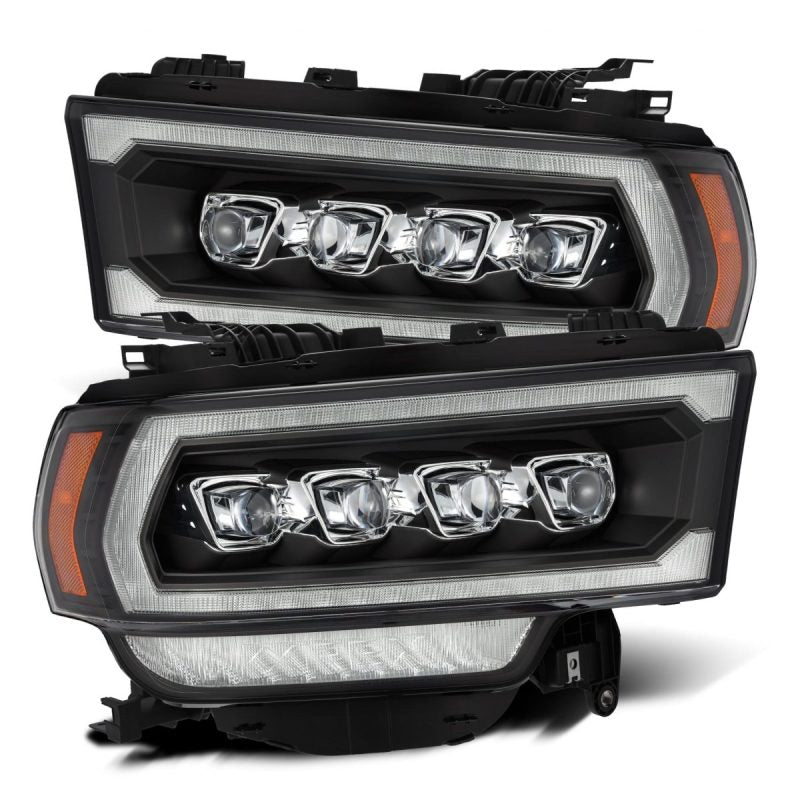 AlphaRex 19-21 Ram 2500 NOVA LED Proj Headlights Plank Style Black w/Activ Light/Seq Signal/DRL AlphaRex Headlights  AXOPROS