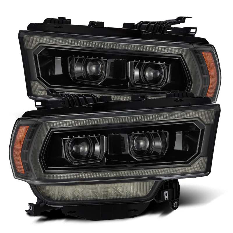 AlphaRex 19-21 Ram 2500 PRO-Series Projector Headlights Plank Style Alpha Black w/Activation Light AlphaRex Headlights AXOPROS