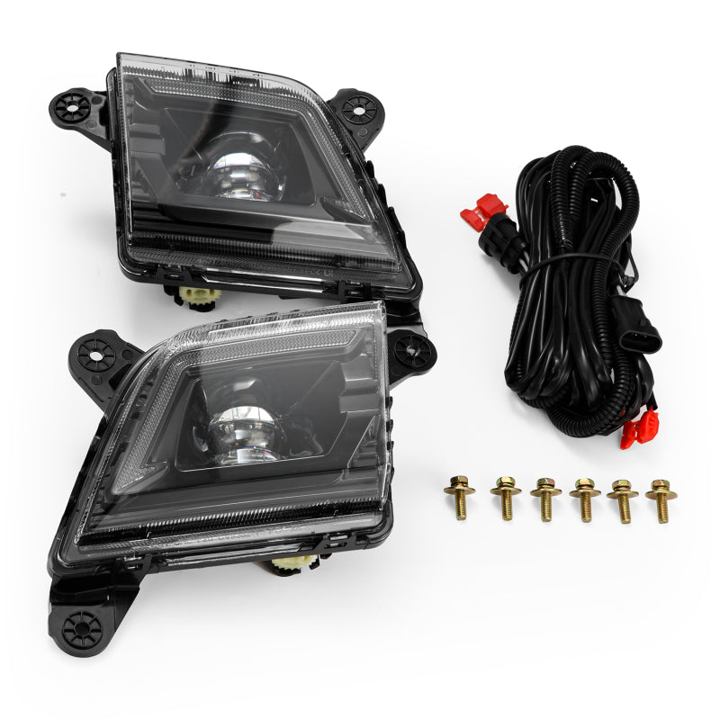 Alpharex 19-23 Chevrolet Silverado 2500/3500HD DoubleTap Dual Color LED Projector Fog Lights AlphaRex Fog Lights AXOPROS