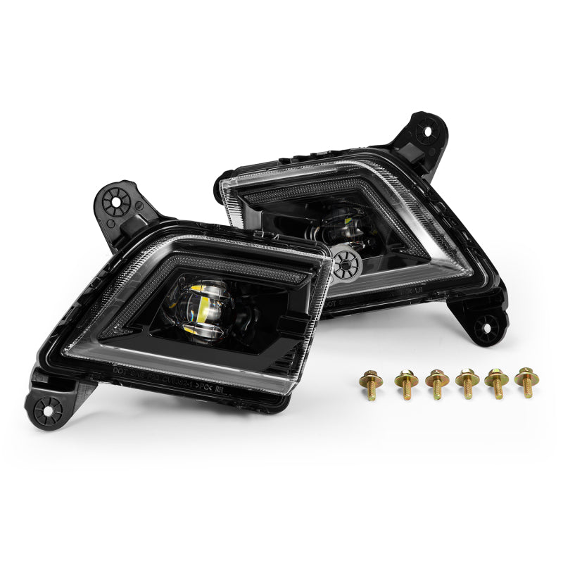 Alpharex 19-23 Chevrolet Silverado 2500/3500HD DoubleTap Dual Color LED Projector Fog Lights AlphaRex Fog Lights AXOPROS