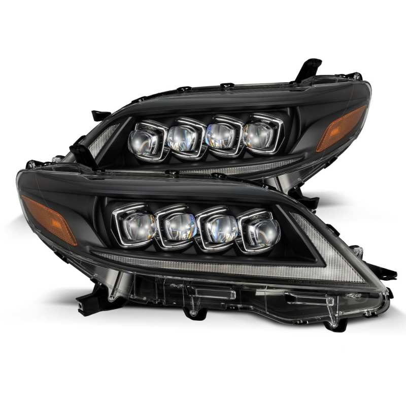 AlphaRex 2011+ Toyota Sienna NOVA LED Proj Headlights Plank Style Black w/Activ Light/Seq Signal/DRL AlphaRex Headlights AXOPROS