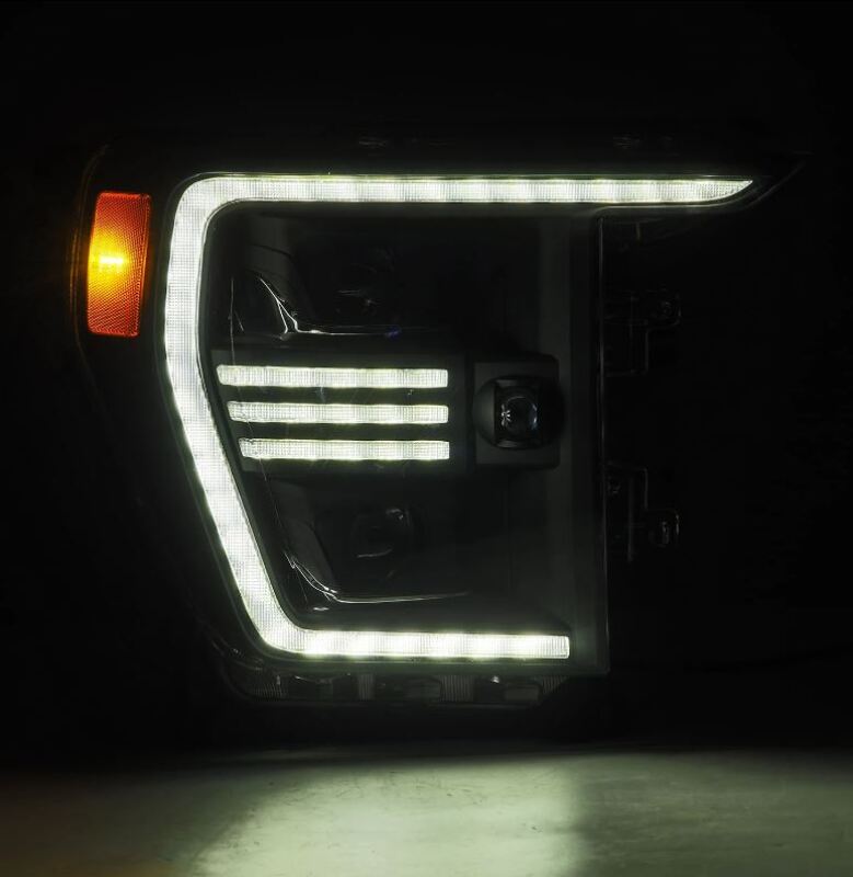 AlphaRex 21-22 Ford F150 PRO-Series Projector headlights Black w/Activ Light/Seq Signal AlphaRex Headlights AXOPROS