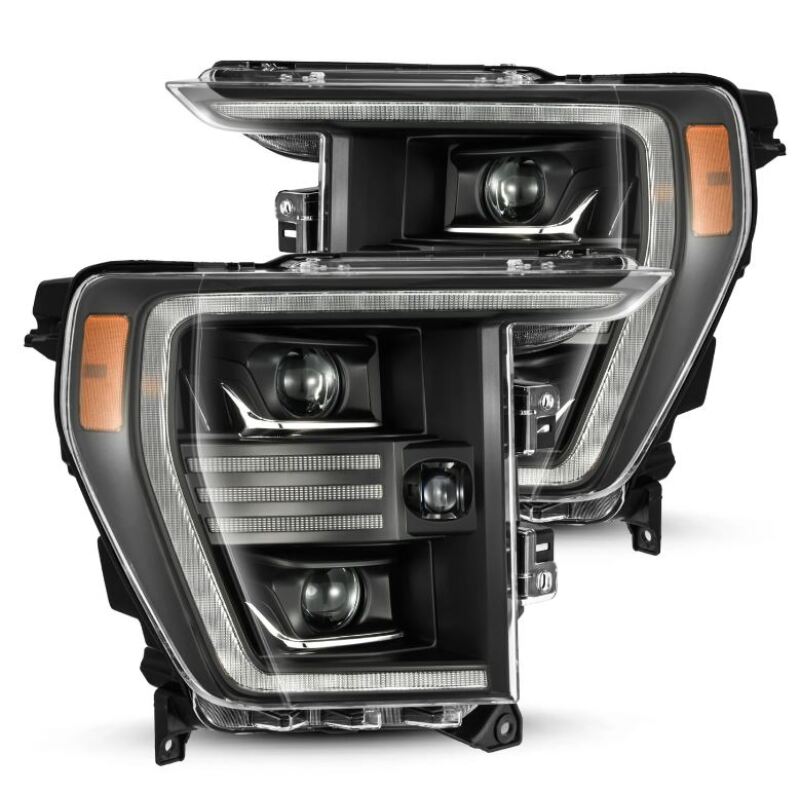 AlphaRex 21-22 Ford F150 PRO-Series Projector headlights Black w/Activ Light/Seq Signal AlphaRex Headlights AXOPROS